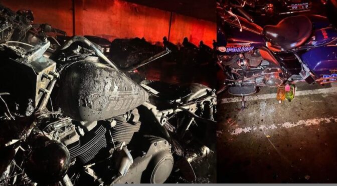 Atlanta police vehicles vandalized, motorcycles near academy set on fire overnight (USA)