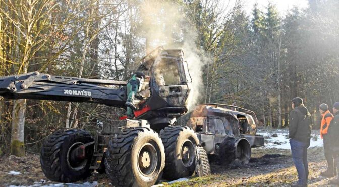 Munich (Germany): two more forestry machines go up in smoke