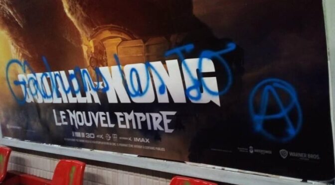 Paris, France : Graffiti in the metro against the Olympic Games!