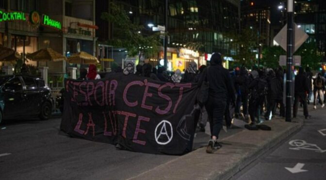 Demonstration in Solidarity with Gaza Breaks Dozens of Windows, Throws Molotovs at Police (Montreal,Canada)