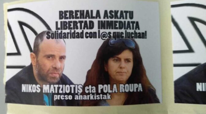 Gr,It,Eng | Intervention of N.Maziotis and P. Roupa at the 2 days of discussions against prison, inside and outside 23 & 24/5 in Pisa, Italy