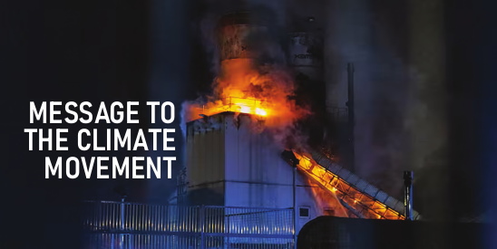 MESSAGE TO THE CLIMATE MOVEMENT
