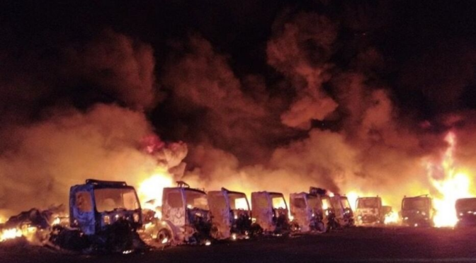 France : On the night of the 4th of April, a well meant anti specist group set fire to a bunch (15-ish) of refrigerated trucks belonging to the Paris Terroir’s slaugtherhouse by ALF (Anarchistes Lance Flamme)
